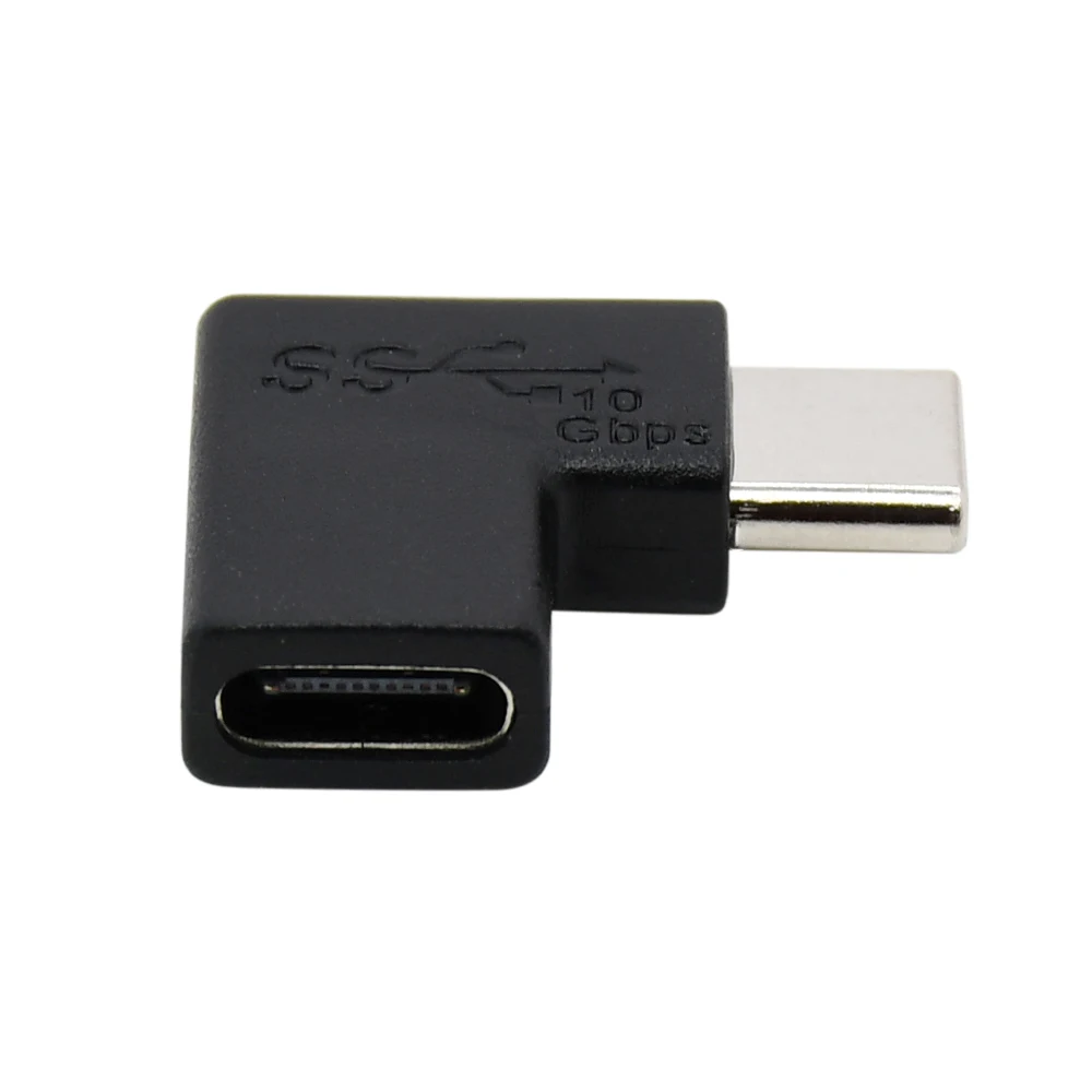 100pcs/lot 90 Degree angle USB3.1 Type-c adapter USB C male to female extension adapter