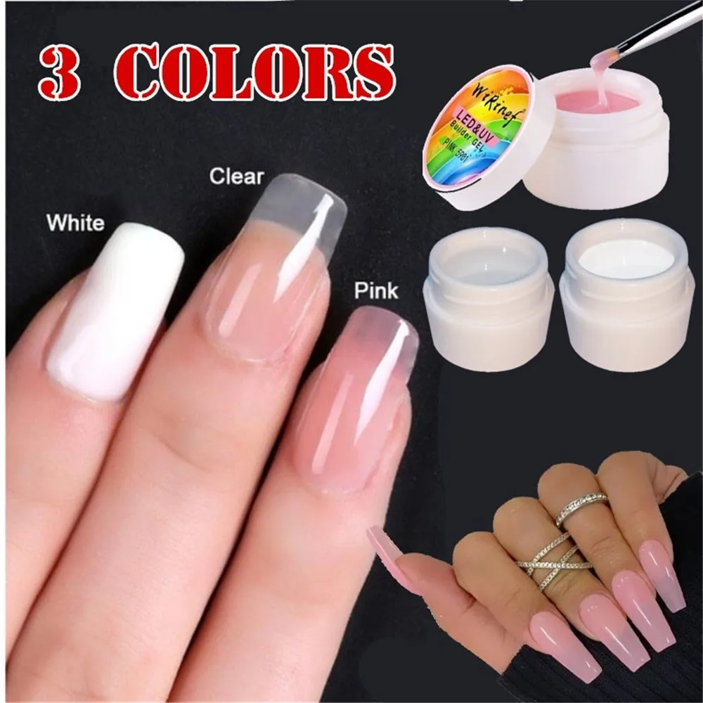 

Nail Extension Gel 3 Colors Builder Remover Gel for Nails Finger Extensions Form Tips UV Gel Polish Art Varnish Kits Sticker