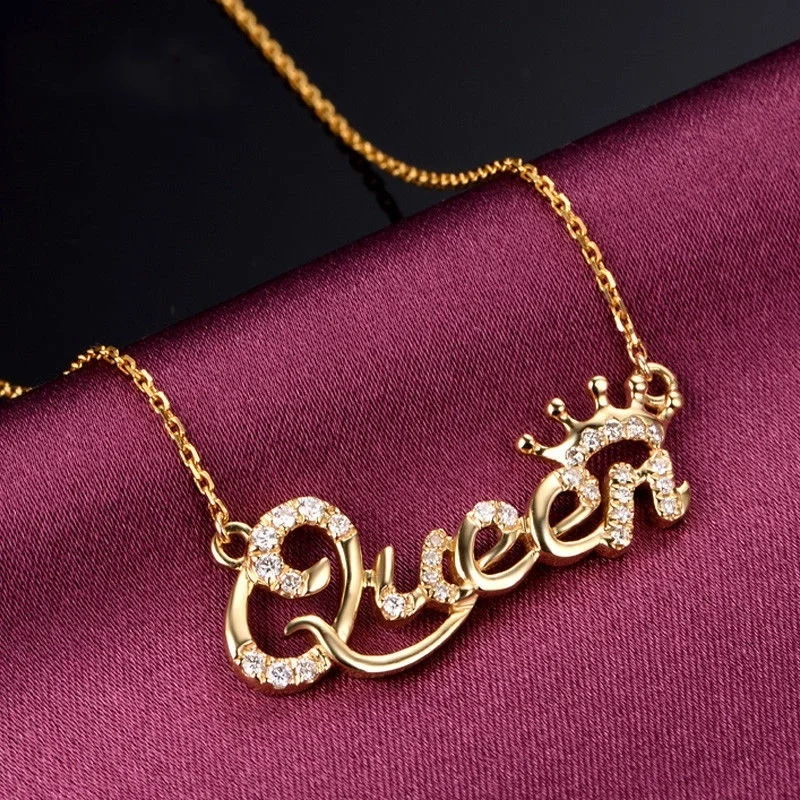 Popular Sweater Necklace Women Clavicle Chain Jewelry Alphabetical Queen Rhinestone Short Music Note Shaped Cute | Украшения и