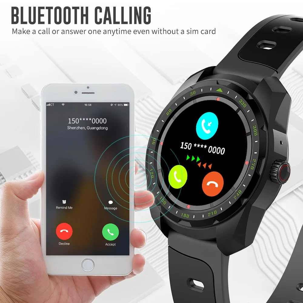 Умные часы SENBONO KW01 smart watch 1 0 дюймов HD Экран IP67 Водонепроницаемый Bluetooth 4 умные