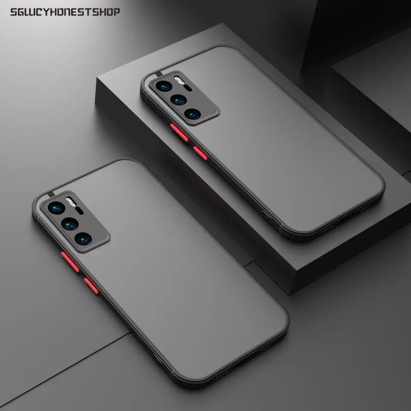 

Shockproof Armor Matte Case For Huawei P50 P40 P30 Pro Mate 40 30 20 Pro For Huawei Nova 7 6 8SE Pro Clear Hard PC Cover