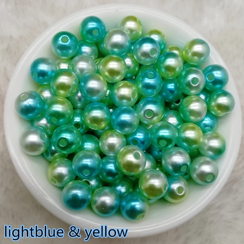 Горячие 4/6/8/10 мм цветные акриловые Круглые перламутровые бусины ювелирные