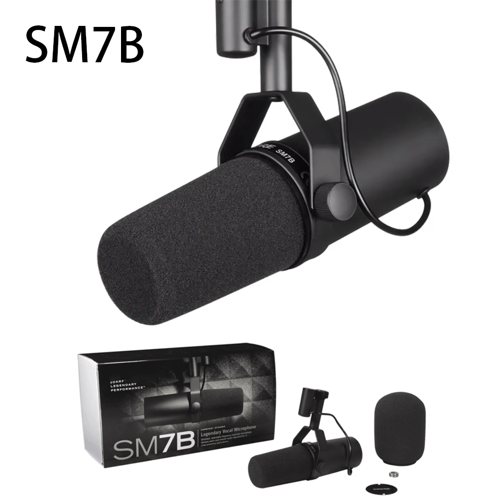 

sm7b Cardioid Dynamic Vocal Microphone Studio Selectable Frequency Response Mic for Live Stage Recording Podcasting Brocasting