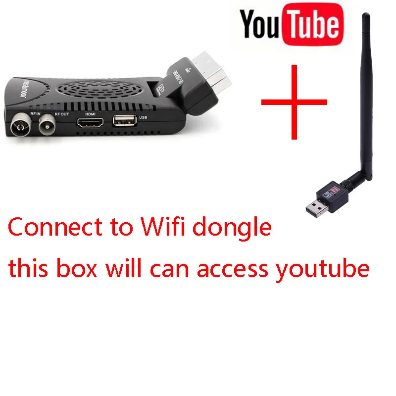 Мини scart самый маленький мини HD DVB-T2 ТВ приемник совместим с DVB-T/MPEG-4/H.264 dvb t2 тюнер hdmi+ scart выход - Цвет: Add One WIFI Dongle