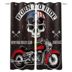 Роскошные занавески s Красный Мотоцикл Череп искусство Ретро стиль светонепроницаемые шторы для спальни домашний декор кухня светонепроницаемые шторы