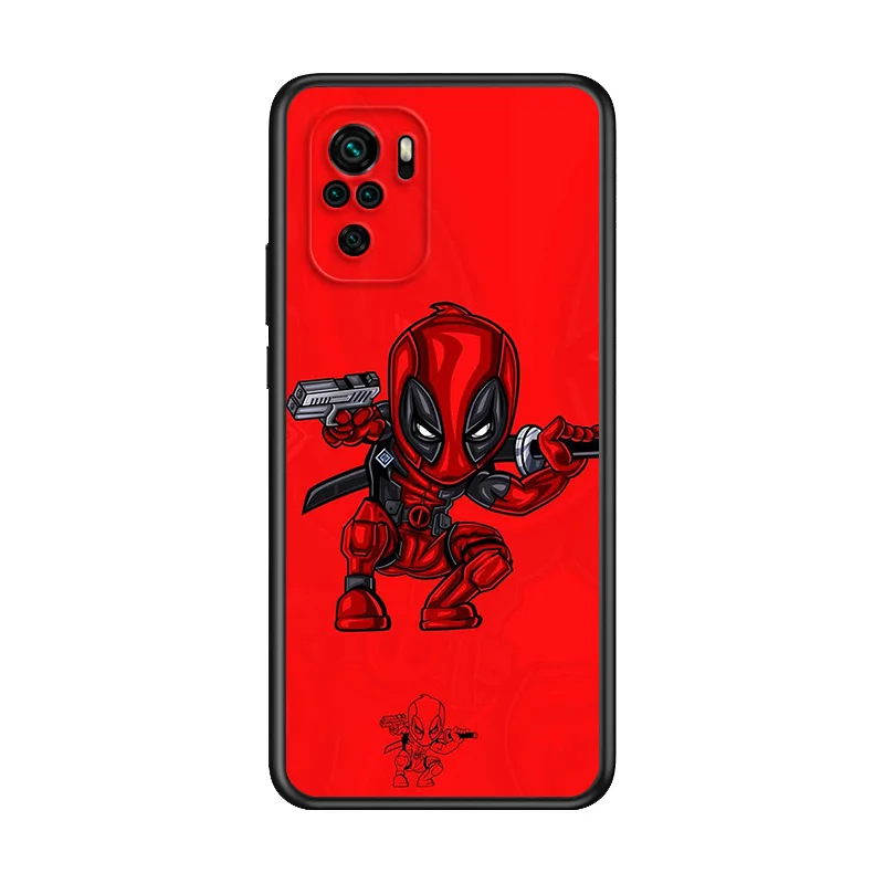 

Marvel Deadpool Avengers Super Hero For Xiaomi Redmi Note 10S 10 9T 9S 9 8T 8 7S 7 6 5A 5 4X 4 Pro Max 5G Soft Black Phone Case