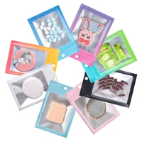 100pcslot small gift bags with hang hole resealable jewelry packaging ziplock pouches hairpin sealed retail window foil bag