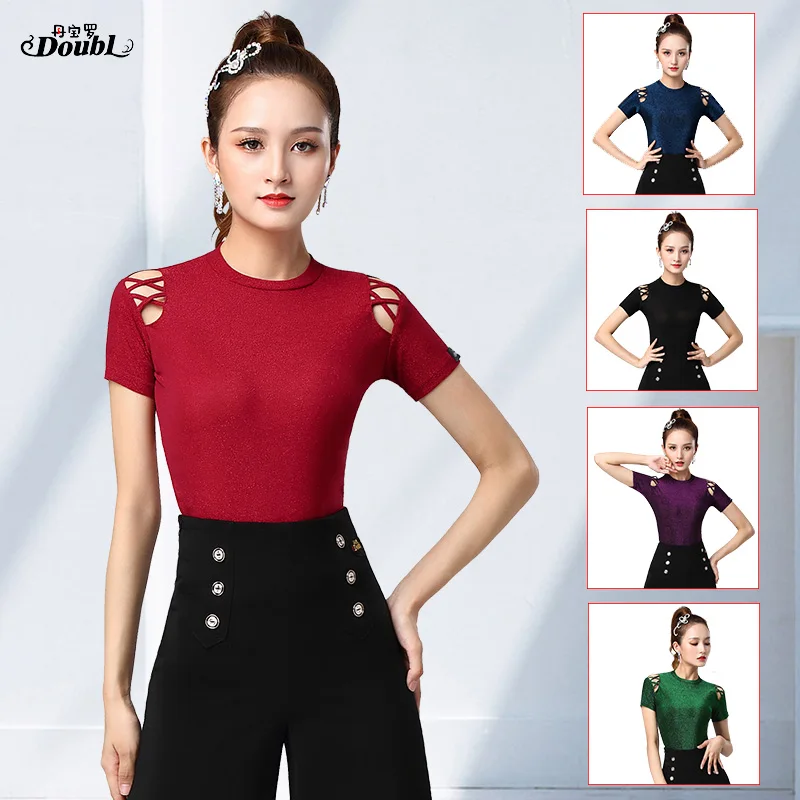 Женский костюм для латинских танцев летний с коротким рукавом