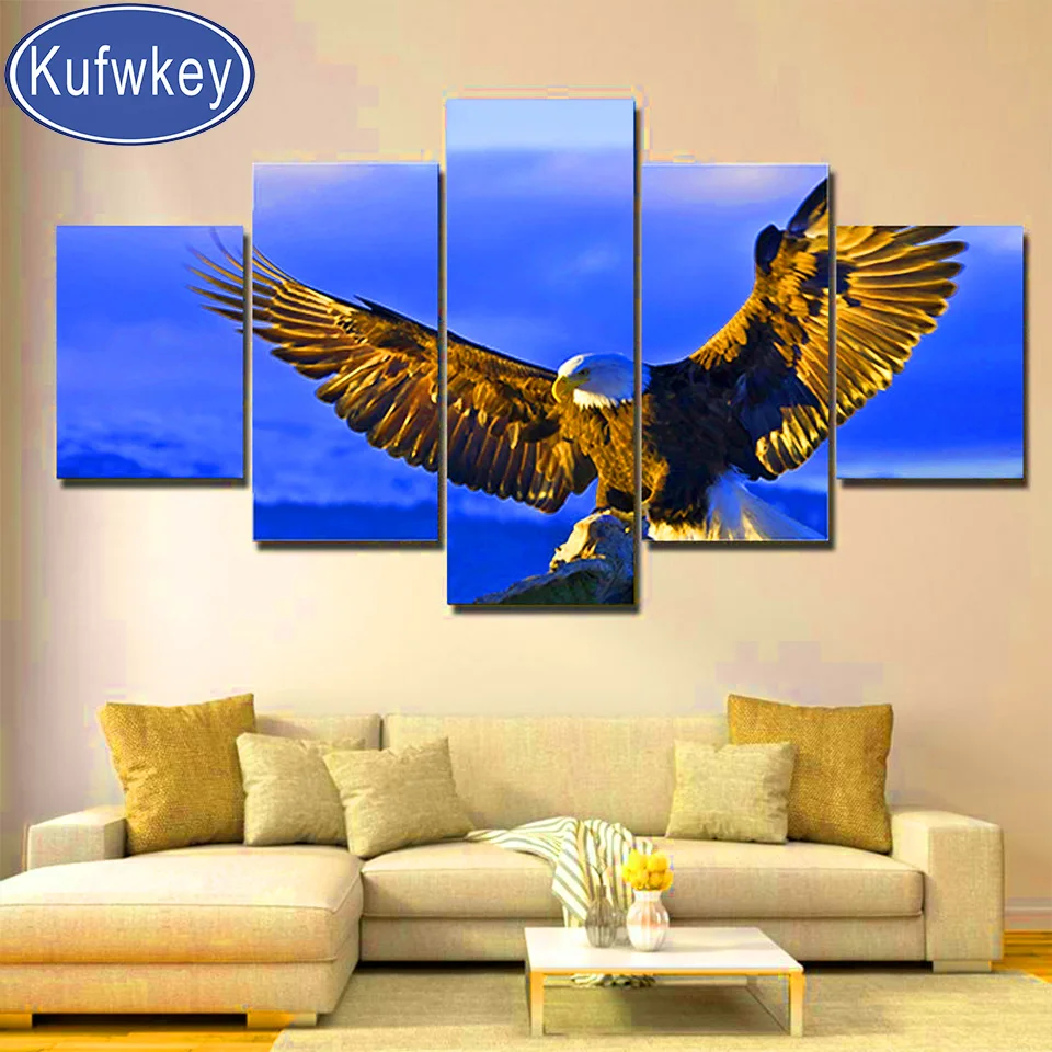 

Алмазная живопись «Орл» 5d «сделай сам», 5 шт., полноразмерная Настенная картина для гостиной, квадратные и круглые алмазы, животное