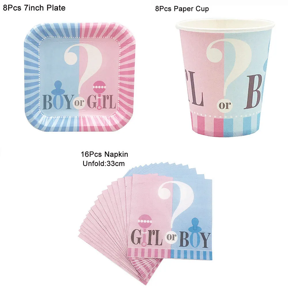 32pcs Набор одноразовой посуды для мальчиков и девочек, детская душевая пластина Салфетка скатерть, вечерние украшения - Цвет: 32pcs