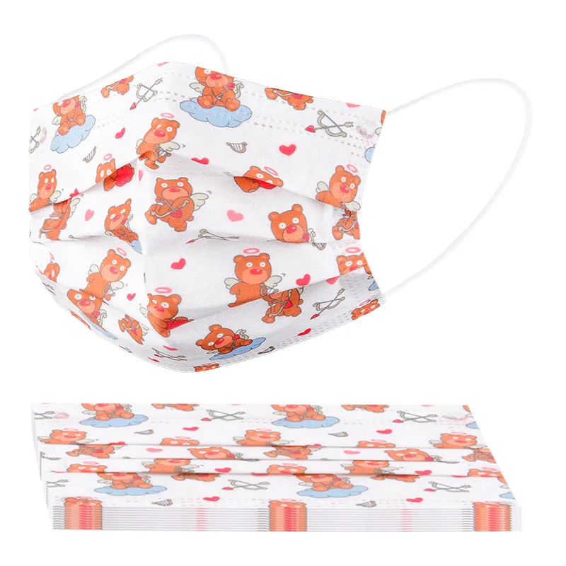 

10pcs Children's Protective Mask Printed 3-ply Disposable Masks Halloween Cosplay Navidad Noel Mascarilla Infantil kids mask