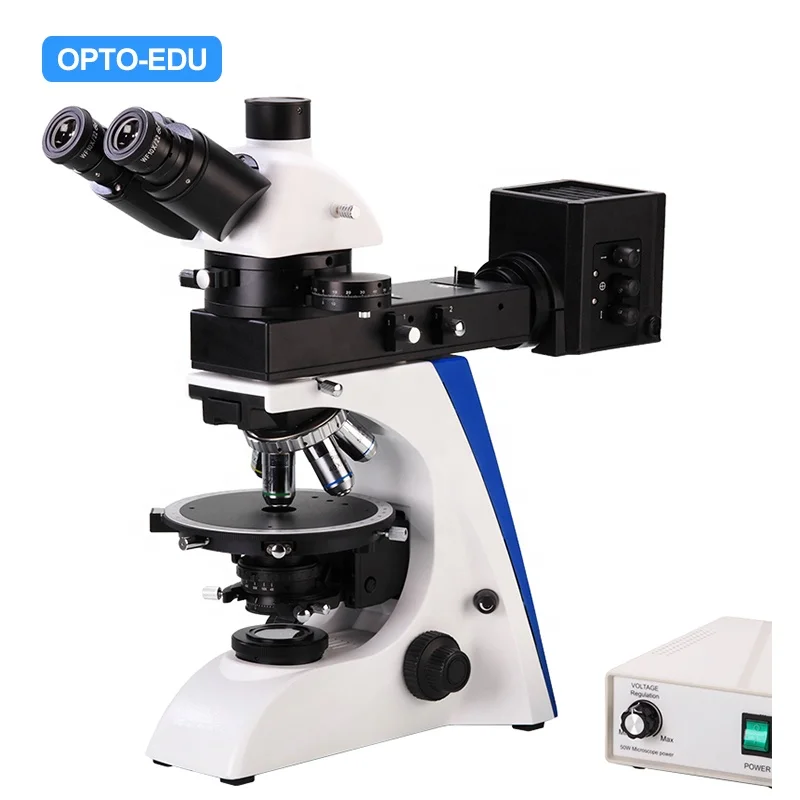 

OPTO-EDU A15.2601-RTT Trinocular Magnification 40X~500X Transmitting Light 6V20W Halogen Lamp Polarizing Microscope