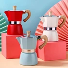 150300 мл Кофе горшок Алюминий мокко Эспрессо кофеварка горшок Кофе чайник Cafetera дома на открытом воздухе плита кафе инструменты 2021
