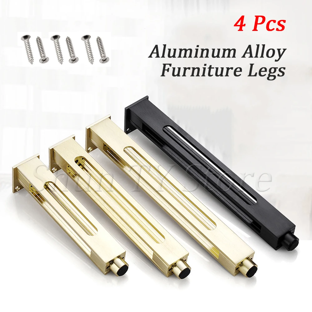 

4 Pcs Modern Style Adjustable Aluminum Furniture Legs As Sofa Table Couch Desk TV Stand Coffee Table Cabinet Legs Table Legs