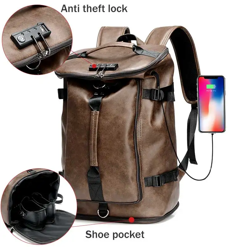 6 Anti Theft рюкзаки мужская сумка Мода Школьный Рюкзак USB зарядка рюкзаки рюкзак мужской путешествия человек - Цвет: 6