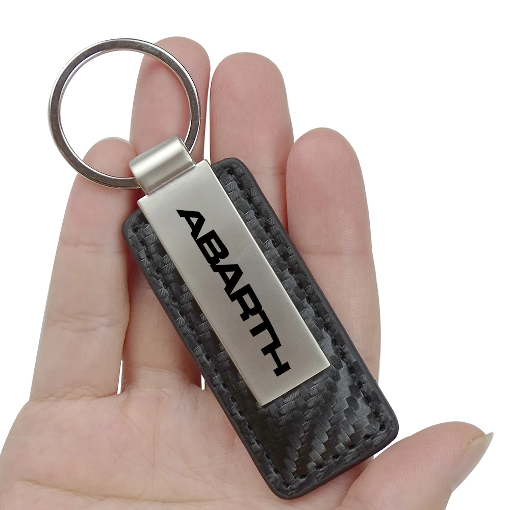 Металлический кожаный брелок из углеродного волокна для Fiat Abarth 124 Gt Spider 595 по