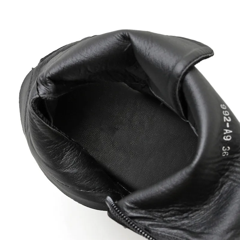 Женские сетчатые ботильоны YMECHIC черные на платформе с открытым носком и ремешком