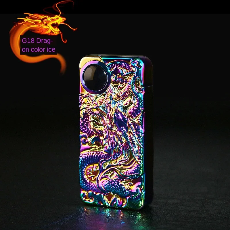 

USB Rechargeable Dragon Caving Cigarette Lighter Flameless Pulsed Arc Electronic Lighter Glowing Metal Lighter For Tobacco Pipe