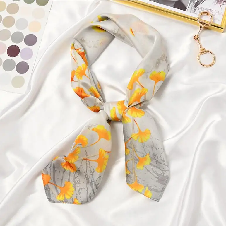 

Yishine 2021 3Colors Elegant Florals Print Square Scarf Women Bandana Hairband Lady Head Wraps Female Shawl Fashion Neckerchief