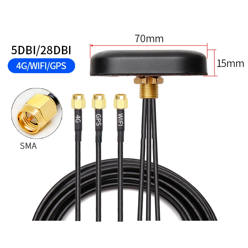 4G wifi GPS Тройная антенна sma Штекерный интерфейс RG174 1 м кабель GSM LTE 2 комбинированная