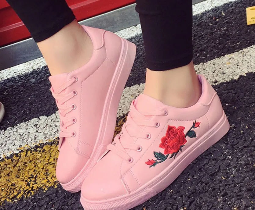 4 MoneRffi/повседневная обувь на шнуровке с цветами; Zapatos De Mujer; женские кроссовки; Вулканизированная обувь; дышащая прогулочная Женская парусиновая обувь - Цвет: 4