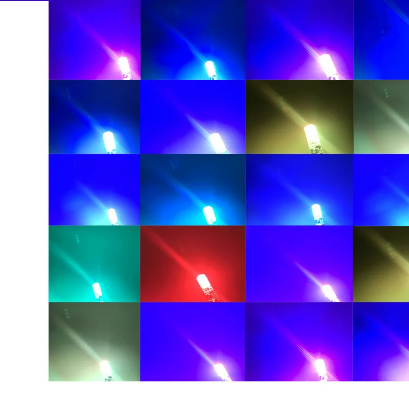 Светодиодный светильник W5W T10 RGB Универсальный Автомобильный цветной