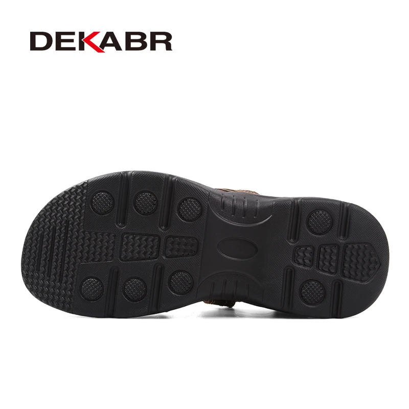 Мужские летние уличные сандалии DEKABR коричневая повседневная обувь из