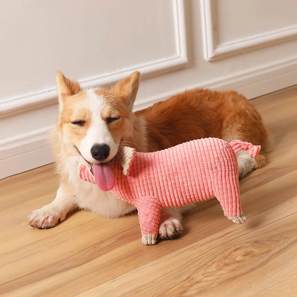 

Corduroy Dog Toys for Small Large Dogs Animal Plush Dog Squeaky Toy Puppy Chew Toys Bite Resistant Pet Toy For Dogs Squeaker