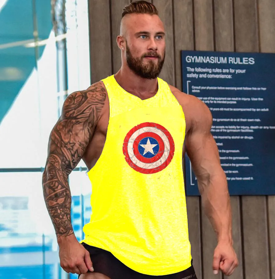 

Muscleguys Mens Workout Tank Tops Fitness Bodybuilding Clothing Low Cut Armholes Vivid Vest Muscle Singlets Men Activewear Tank