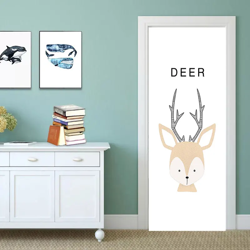 90x200 см японские забавные виниловые наклейки на дверь СУПЕРМЕНА для гостиной