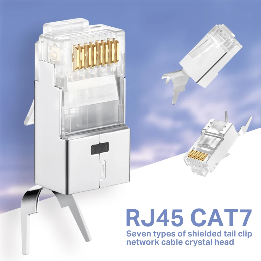 Cat7 RJ45 разъем Cat 7 Хрустальная вилка Экранированный FTP Модульные Разъемы сетевой