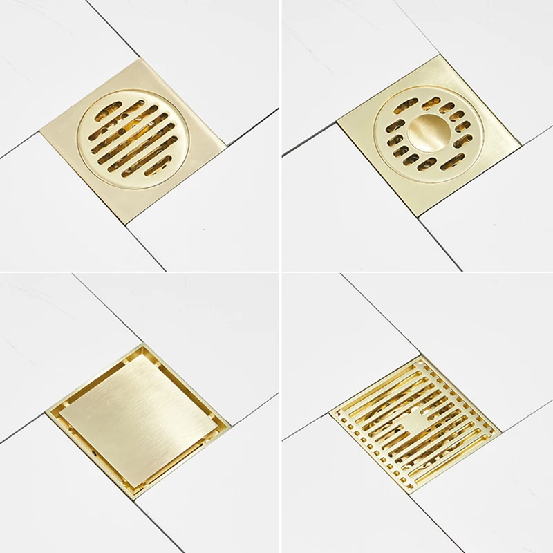 Слив для ванной комнаты из латуни слив матового золота невидимый сифон душа