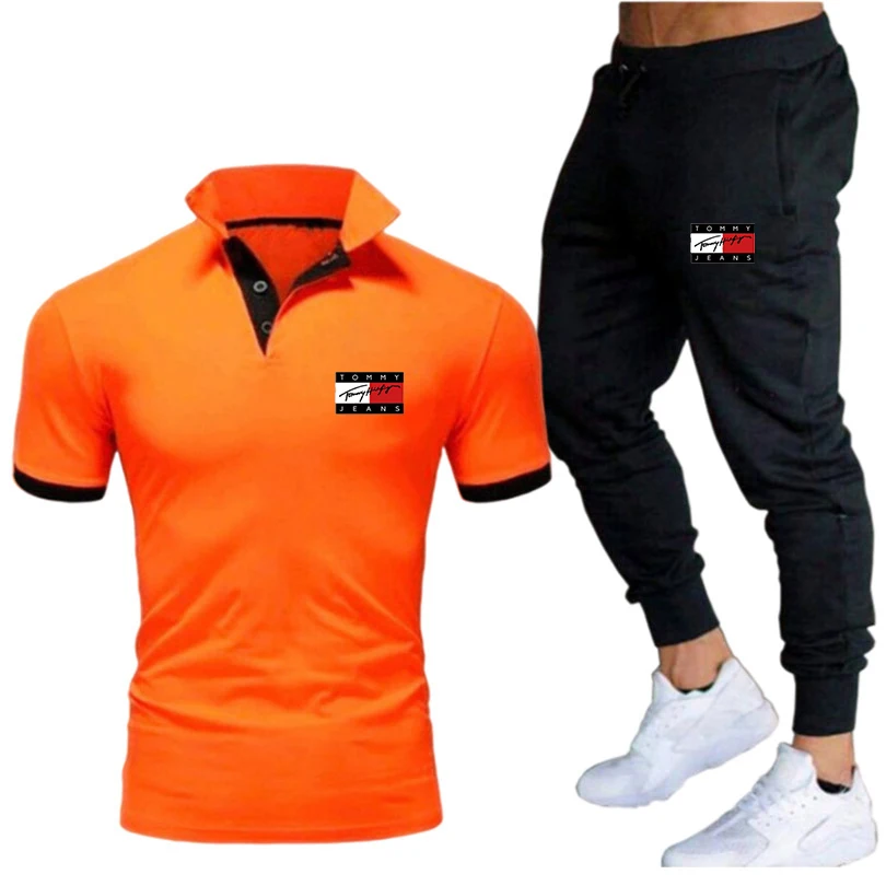 

2021 new brand men's sports T-shirt+trousers, 2-piece running fitness sportswear, sportswear