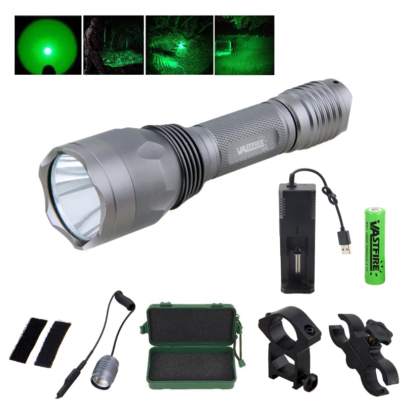 10000 люмен светодиодный Охота вспышки светильник тактический зеленый пистолет +
