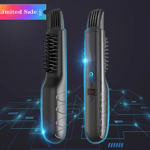 Wireless Beard Straightener Comb for Men Hair Hot Comb Quick Electric Heated Beard Brush Styler Port in Pakistan