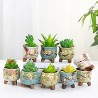 succulents mini ceramic flower pots modern zakka ceramic thumb plant pot decorations for balcony color hand drawn flowerpot