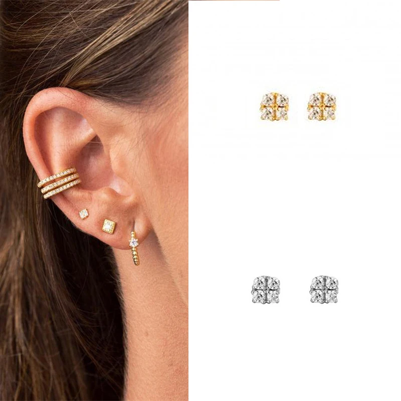 

BOAKO Earrings For Women PendientesPlata925Heart Star Earrings Dangle Cartilage Jewelry Ear Piercing Fast Fashion #19