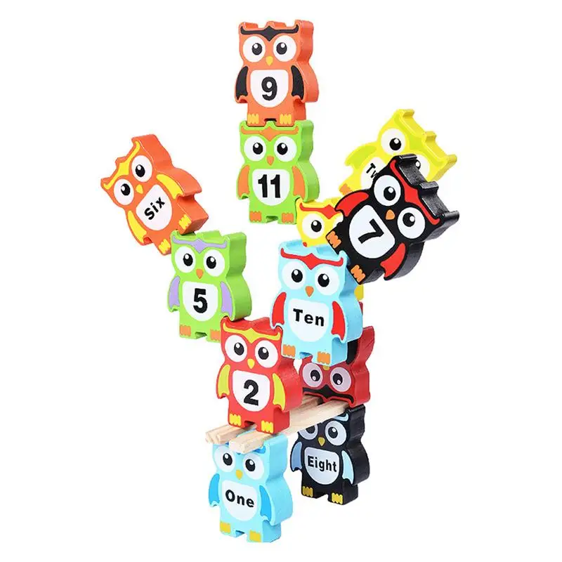 12 шт. Сова Форма строительные блоки с изображением забавных милых деревянный