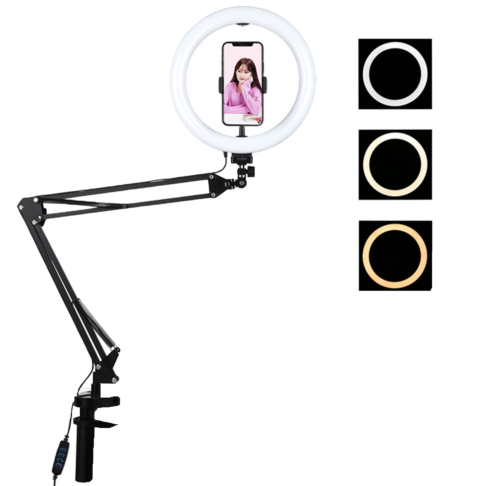 

Selfie Ring Light 128 LEDs With Phone Holder LED Camera Ring Light for Makeup Photography Live Steaming