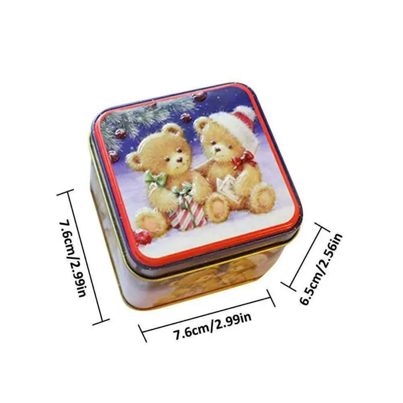 12 квадратная форма PCS рождественская маленькая коробка жестяная упаковочная