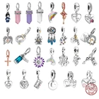 100% Стерлинговое Серебро 925 пробы кукольный талисман Любовь Семья Радуга Висячие бусины подходят оригинальные Pandora шармы Браслеты DIY женские ювелирные изделия