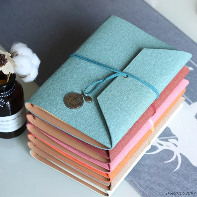 

A5 Loose-Leaf Tri-fold Travel Handbook Pu Leather Notebook Stationery Notepad MultiPurpose Scrapbook Convenient 8Colors Dropship