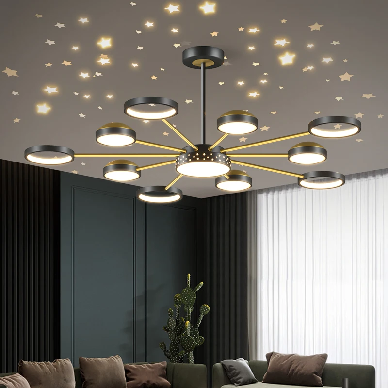 

Modern Led Chandelier Living Room Kitchen Dining Room Villa Ofiice Home Indoor Lighting Hanging Lights Bedroom Lighting Fixtures