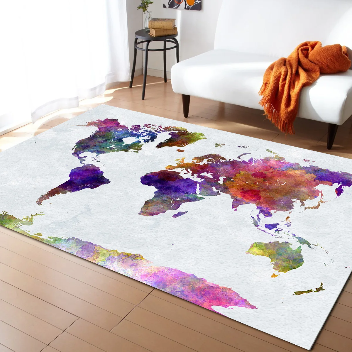Красочные ковры с картой для гостиной домашняя спальня прикроватное одеяло