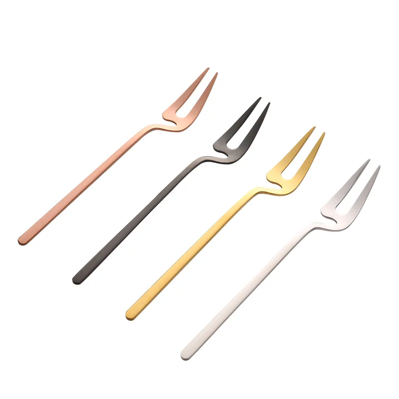 

304 Stainless Steel European Style Simple Coffee Spoon Dessert Fork Long Handle Mixing Spoon Kitchen Hot Drinking Flatware