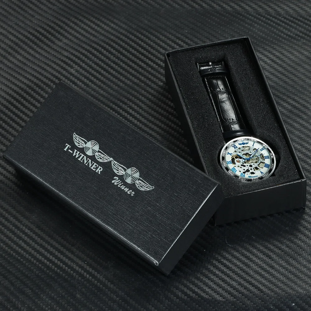 WINNER официальный ретро римские светящиеся руки Модные мужские механические