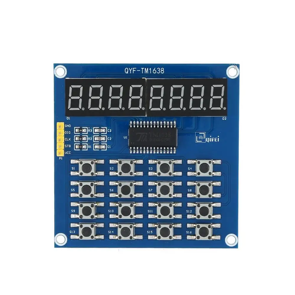 Светодиодный Дисплей 16 клавиши кнопки 8 битный цифровой светодиодной лампой