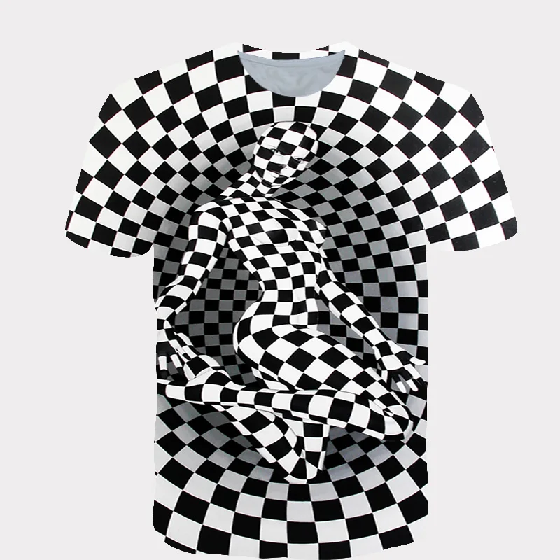 Футболка с 3D принтом абстрактной спирали вихревой модная уличная детская