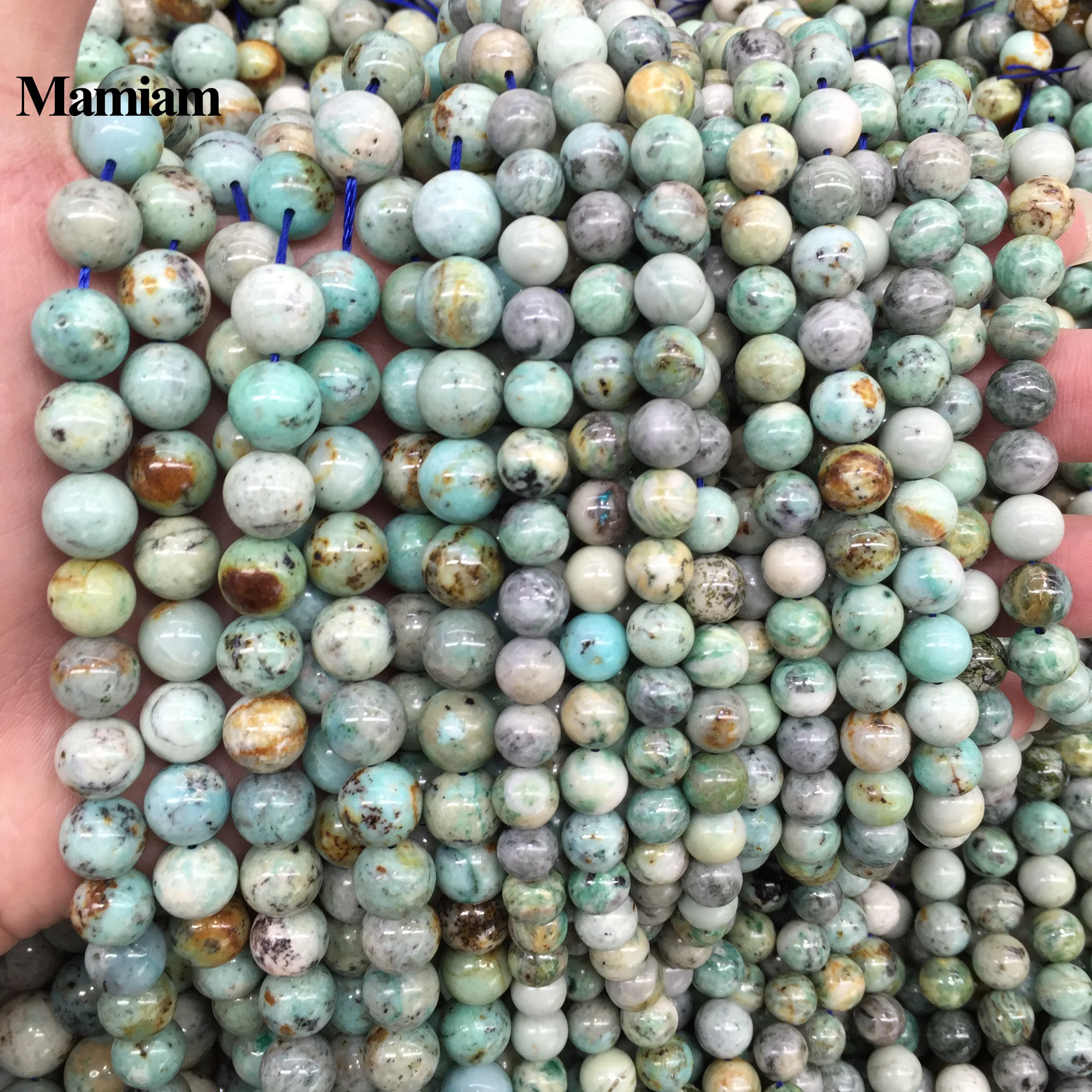 

Mamiam Natural A Peru Chrysocolla Phoenix Turquoise 8-12mm Loose Round Stone Beads Diy Bracelet Necklace Jewelry Making Design
