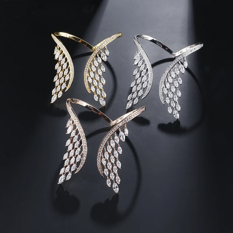 UILZ кристалл в форме крыльев ювелирные изделия AAA кубического циркония Мода багет